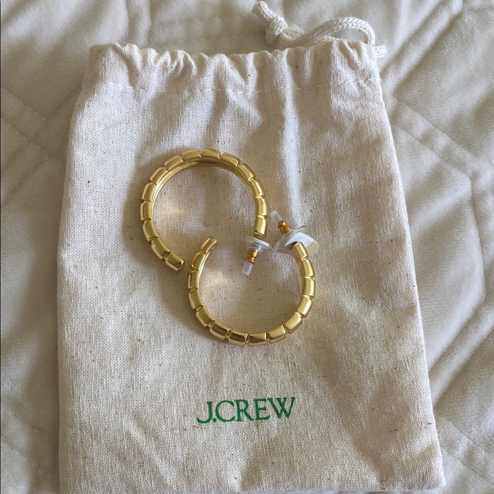 J. Crew Chunky Gold Earrings NEVER WORN NO TAGS
